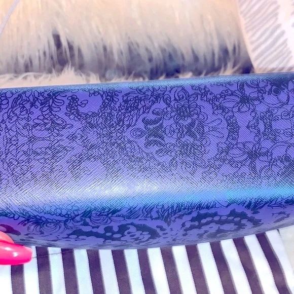 Henri Bendel EXCLUSIVE Luxury WEST 57th Damask Saffaino Leather Clutch